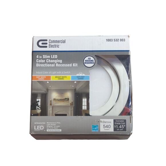 New Commercial Electric Slim Directional 4in Selectable New Construction Led Kit - Picture 1 of 4